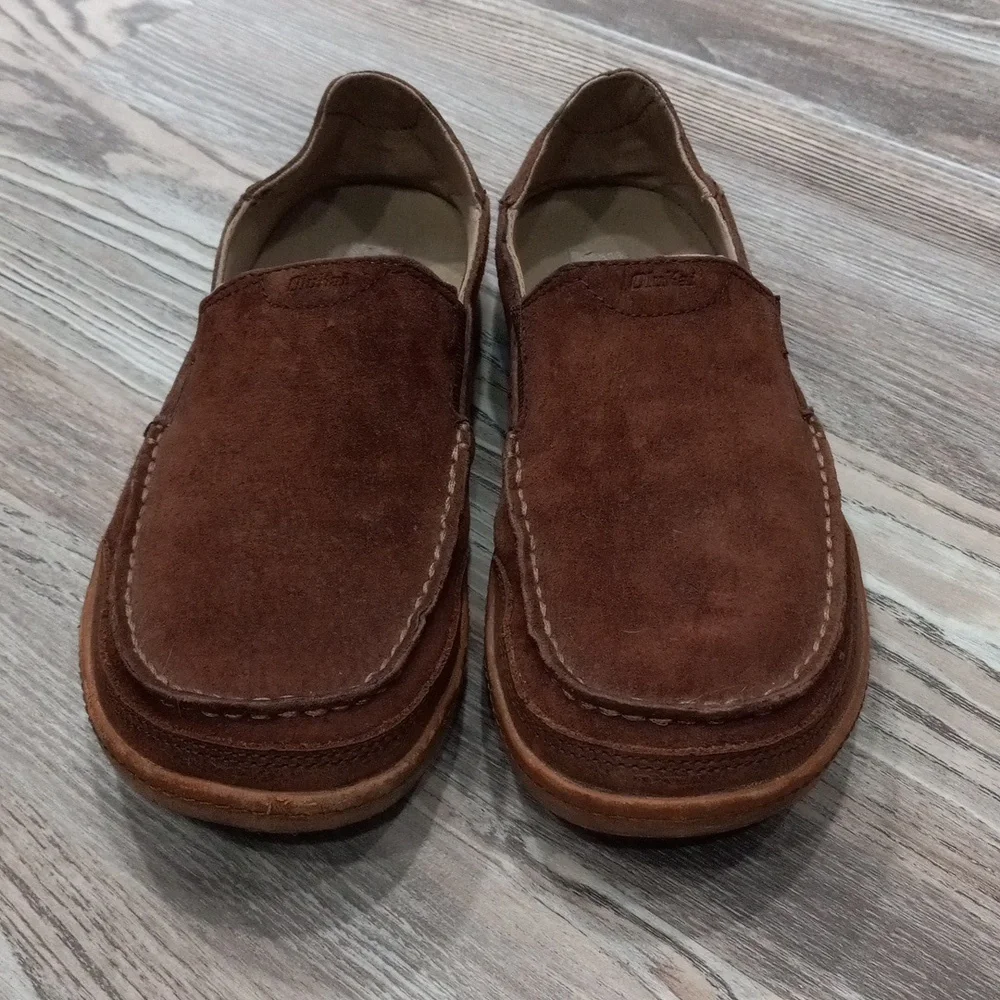 Olukai Puhalu Brown Suede Moccasin Slide Men's Size 8.5